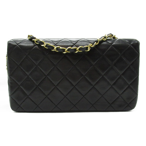 Chanel Single Flap Black Matelasse Chain Shoulder Lambskin Bag - Picture 1 of 9